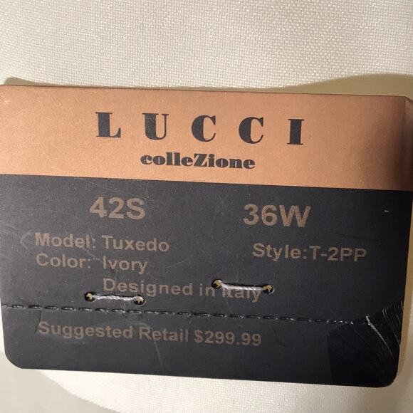 NWT. Designed In Italy Lucci Ivory Tuxedo. 42S - Picture 8 of 12